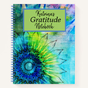 Neon Sunflower Gratitude Personalised Notebook