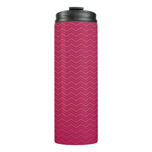Neon Sunset Chevron Pattern Thermal Tumbler (Front)