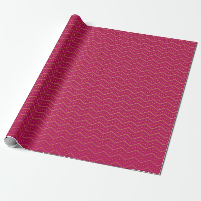 Neon Sunset Chevron Pattern Wrapping Paper (Unrolled)