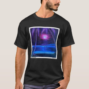 Neon Sunset On The Beach Nature Landscape Summer T-Shirt