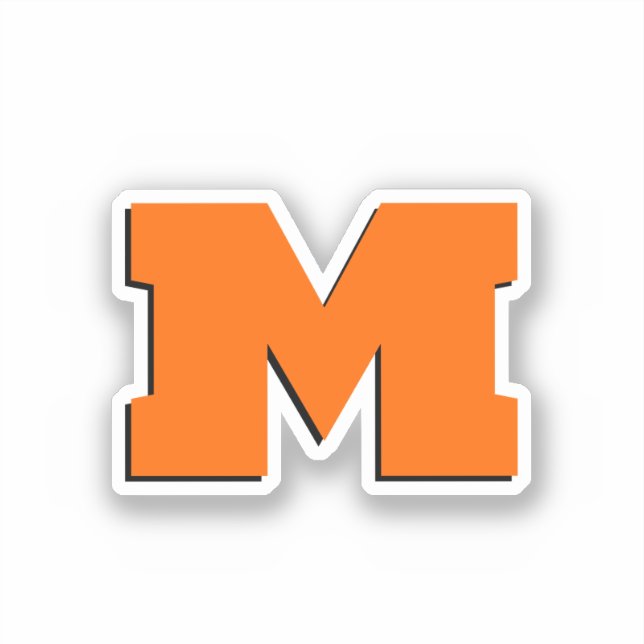 Neon Sunset Orange and White 3D Big Modern Initial (Front)