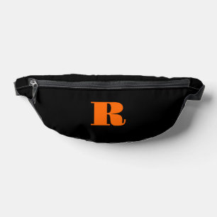 Neon Sunset Orange Classic Initial   Black Stylish Bum Bags