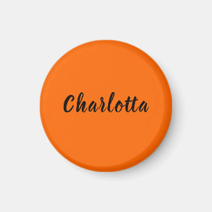 Neon Sunset Orange Solid Colour Custom Personalise Magnet