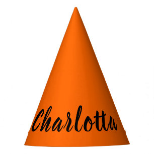 Neon Sunset Orange Solid Colour Custom Personalise Party Hat