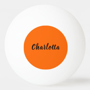 Neon Sunset Orange Solid Colour Custom Personalise Ping Pong Ball