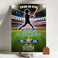 Neon Swing On Over Baseball Birthday