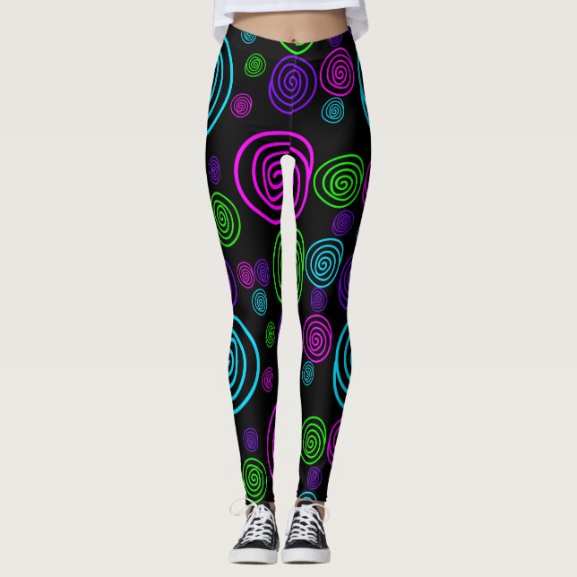Neon Swirl Leggings (Front)