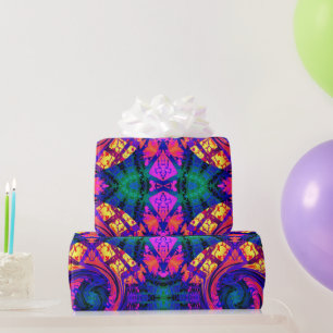 Neon Swirl Party Wrapping Paper