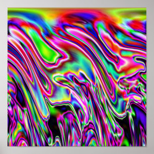 Neon Swirls Poster