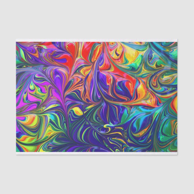 Neon Swirls Rainbow Colours Tissue Paper (Front)