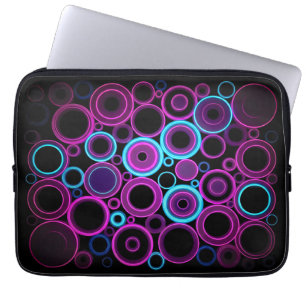Neon Synthwave Matrix Cyber Tech Laptop Sleeve