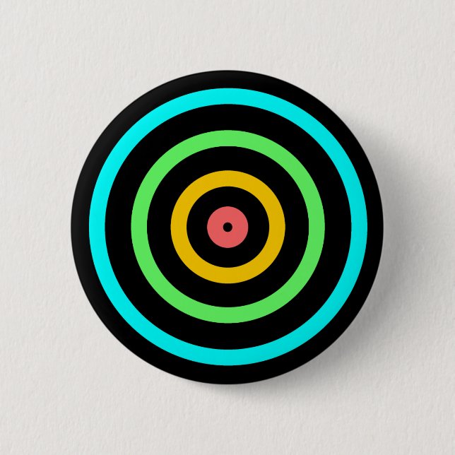 Neon Target 6 Cm Round Badge (Front)