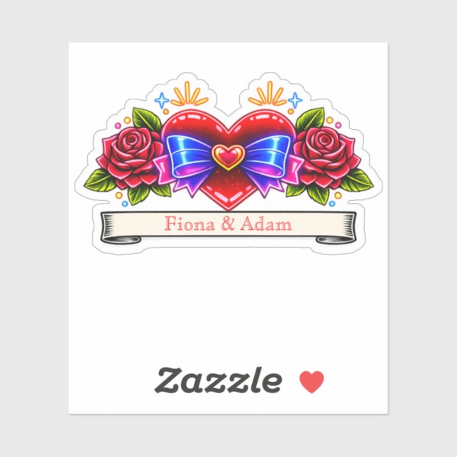 Neon Tattoo Style heart invite Love  (Sheet)