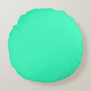 Neon Teal Solid Colour Classic Round Cushion