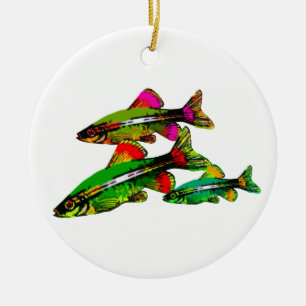Neon Tetra Triplets Ceramic Tree Decoration
