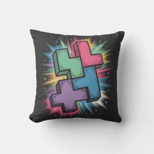 Neon Tetris Cushion
