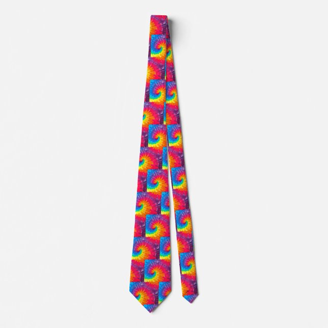 Neon Tie-dye Pattern Tie (Front)