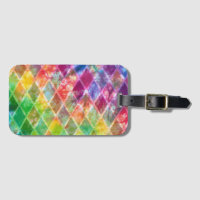 Neon Tie Dye Watercolor Harlequin Argyle 