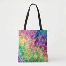 Neon Tie Dye Watercolor Harlequin Argyle 