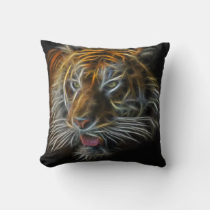 Neon Tiger Abstract Cushion