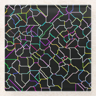 Neon Tilted Tile Glass Coaster