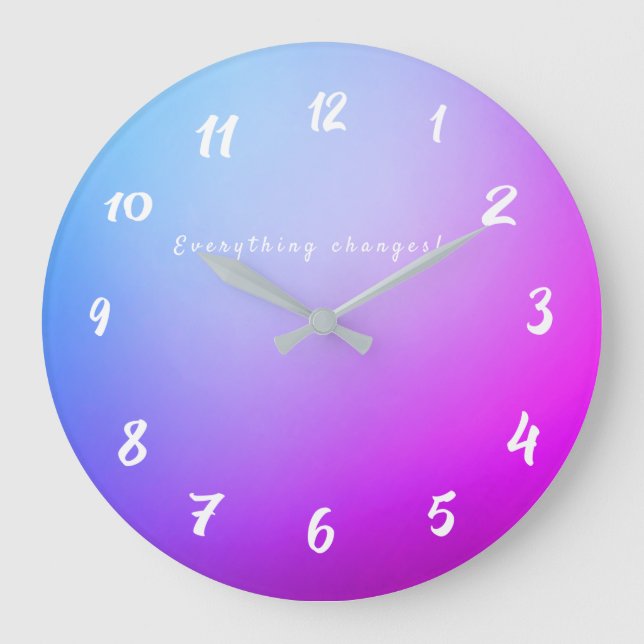 Neon Time Changes Everything Decor Round Clock (Front)