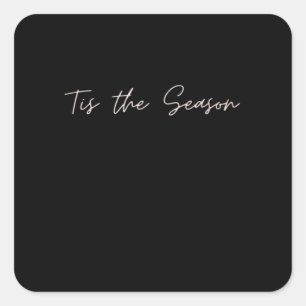 Neon Tis The Season Sign Square Sticker