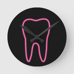 Neon tooth round clock
