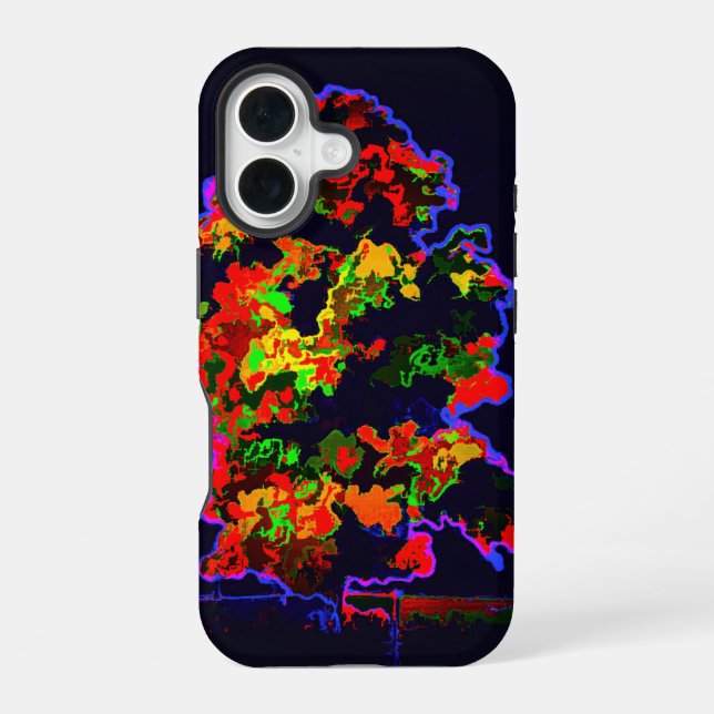 Neon Tree Explosion iPhone 16 Case (Back)