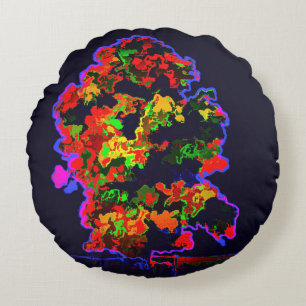 Neon Tree Explosion Round Cushion