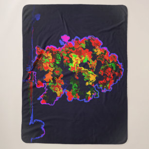 Neon Tree Explosion Sherpa Blanket