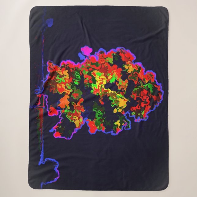 Neon Tree Explosion Sherpa Blanket (Front)