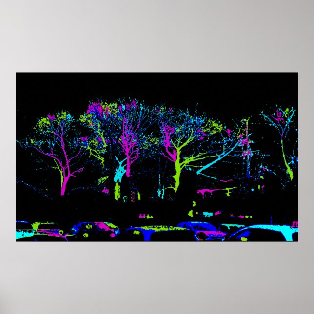 Neon Trees Urban Skyline - dark sky Poster (Front)