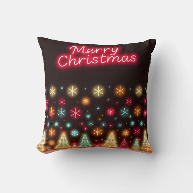 Neon Trendy Christmas Holiday Collection Cushion (Front)