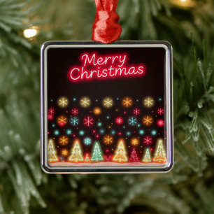 Neon Trendy Christmas Holiday Collection Metal Tree Decoration