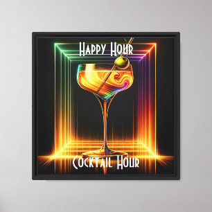 Neon Trendy Party Time Personalised Canvas Print