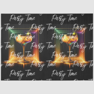 Neon Trendy Party Time Personalised Tissue Paper