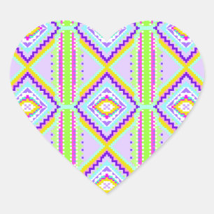 Neon Tribal Dreams Kaleidoscope Heart Sticker