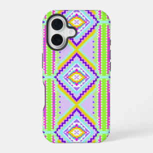 Neon Tribal Dreams Kaleidoscope iPhone 16 Case