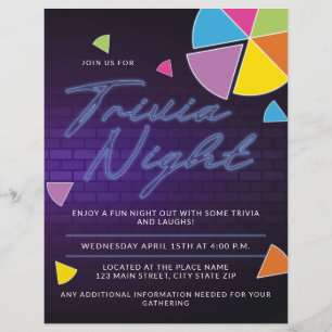 Neon Trivia Night Party Flyer