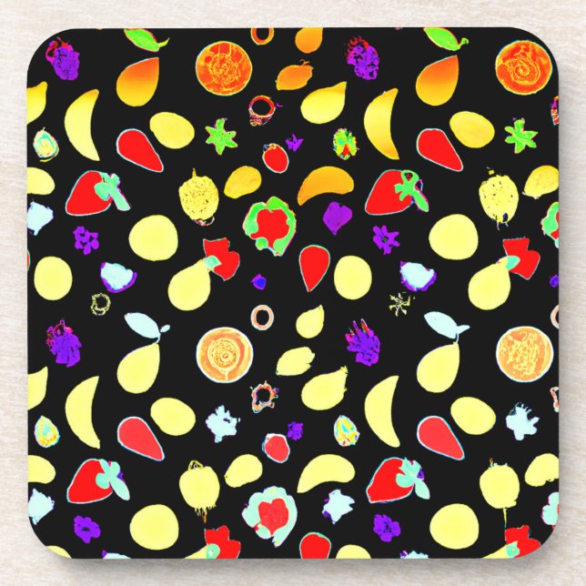 Neon Tropic Fruits Burst Coaster (Front)
