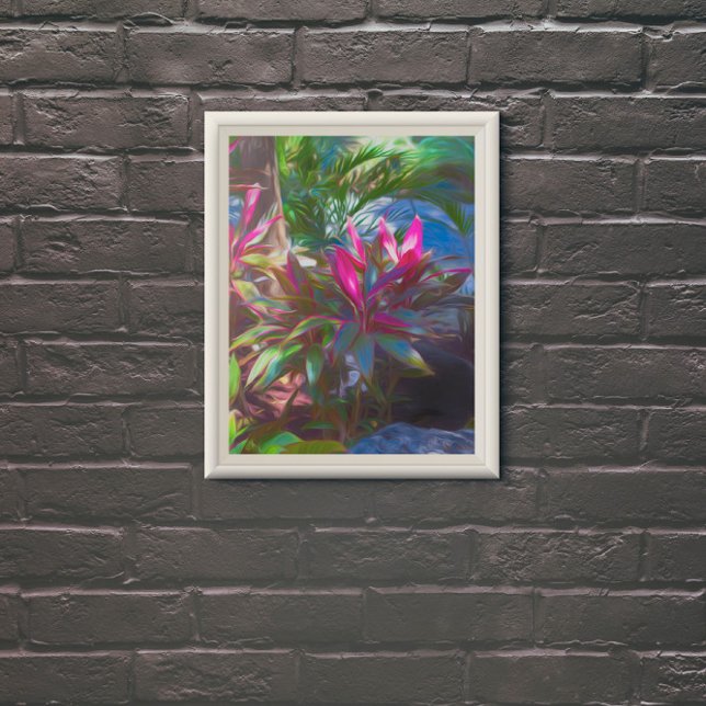 Neon Tropical Blooming Foliage  Poster (Creator Uploaded)