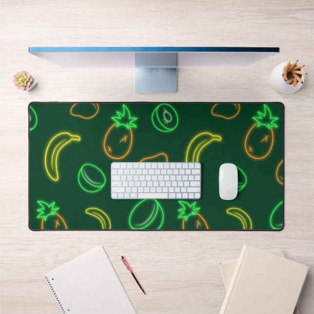 Neon Tropical Fruit Pattern Desk Mat (Office 1)