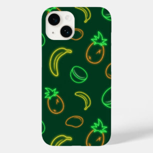 Neon Tropical Fruit Pattern iPhone 14 Case