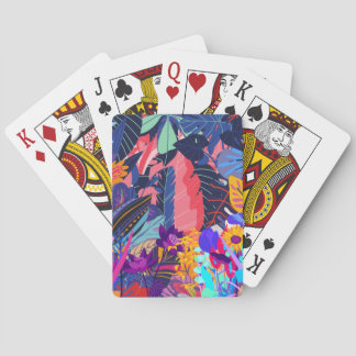 Neon Tropical Pattern USB Flash Drive Playing Cards