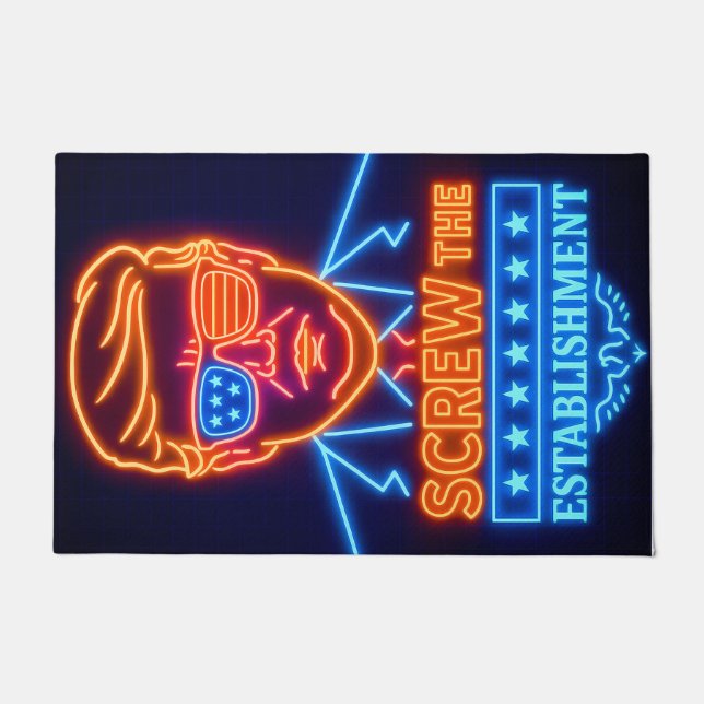 Neon Trump Screw the Establishment Rug (Front)