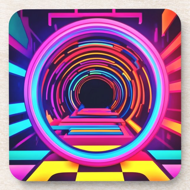 Neon Tunnel Dimensions Coaster (Front)