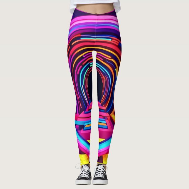 Neon Tunnel Dimensions Leggings (Front)