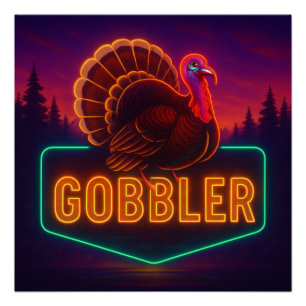 Neon Turkey Poster