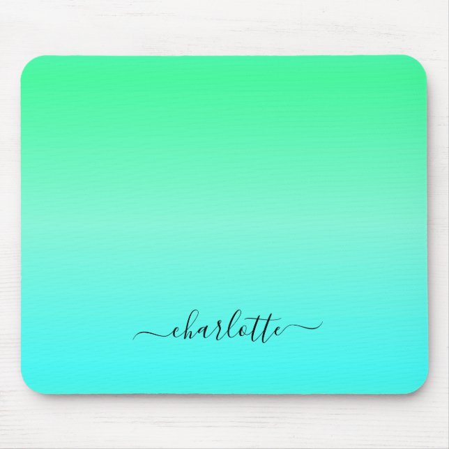 Neon Turquoise and Green Mouse Mat (Front)